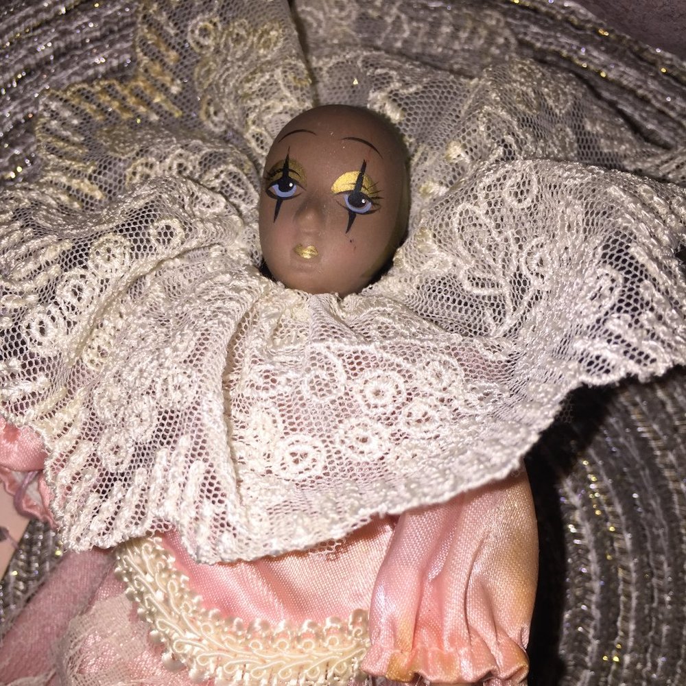 Show Stoppers Collectable Porcelain Harlequin Pierrot Doll